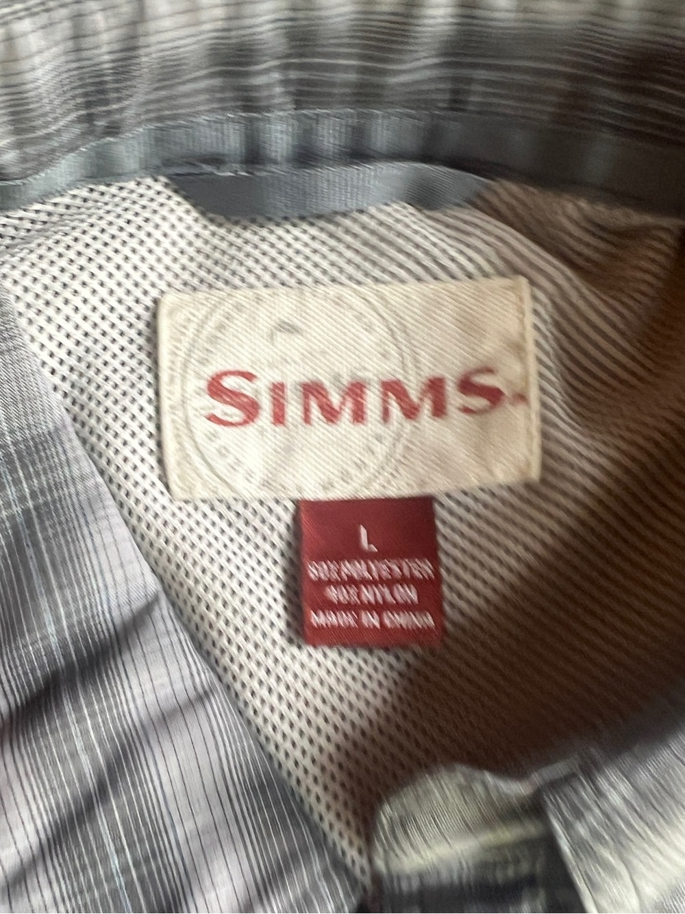 Simms Men's Big Sky Long Sleeve Gray Plaid Button-Down Shirt size large - Picture 5 of 9